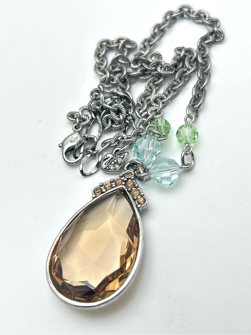 Swarovski Topaz Crystal Pendant Necklace